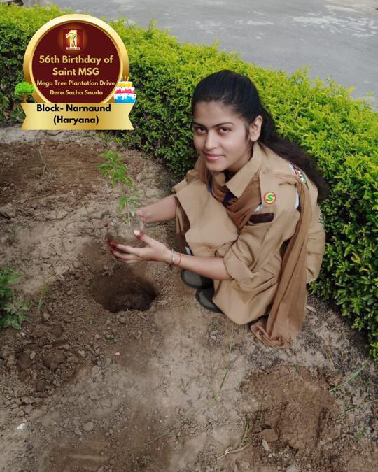 Take a step towards and serve Mother Earth.  Green environment should be our motive! Glimpses of Dera Sacha Sauda volunteers planting trees to mark the pious occasion of MSG Bhandara. 
#56thBirthdayOfSaintMSG