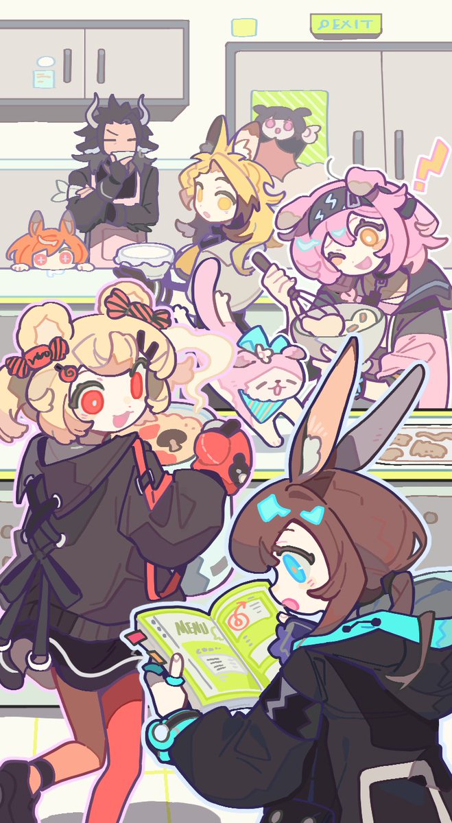 thurim6's tweet image. #Tidbits #Arknights 
Operators are studying the latest recipes