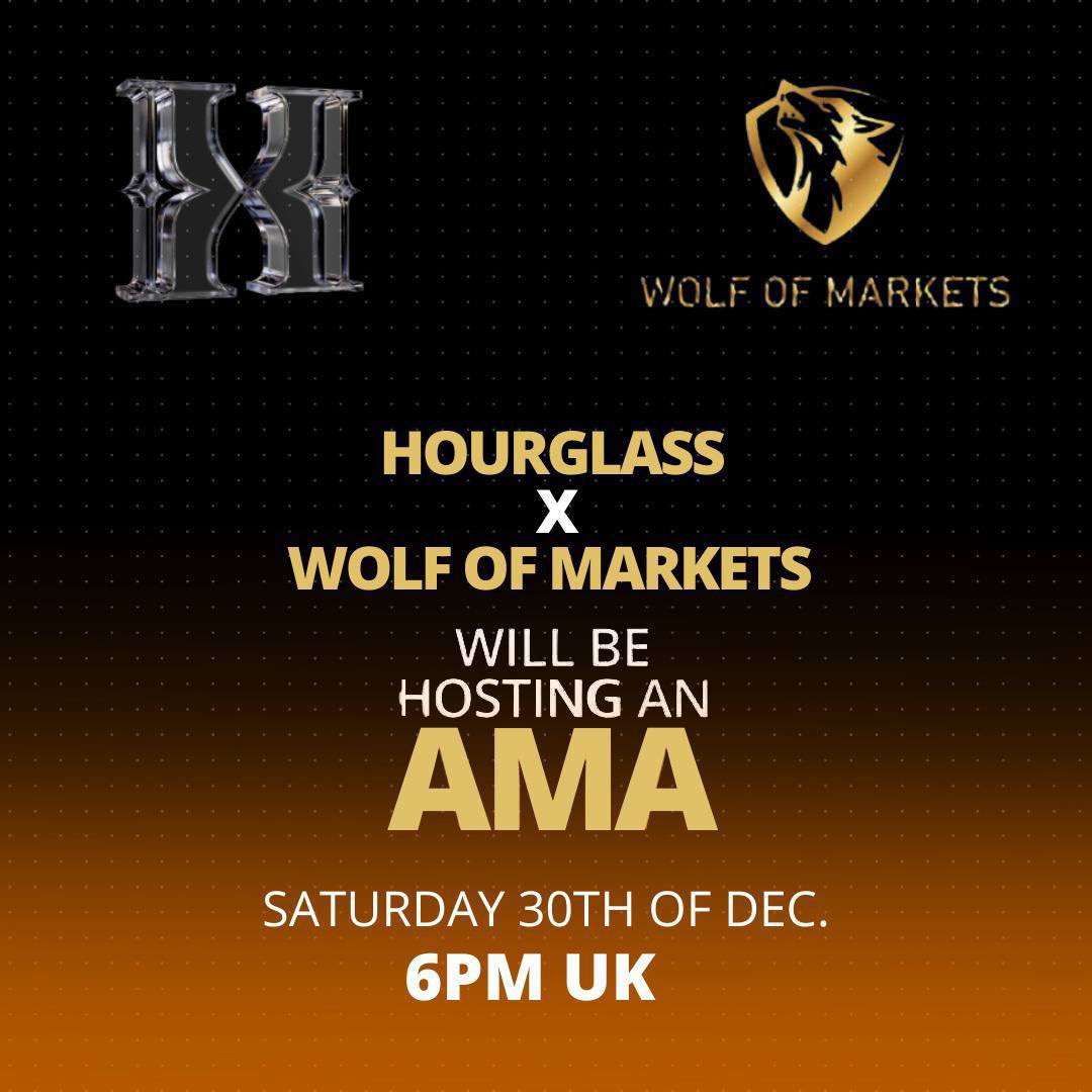 Join us for an AMA with @Hourglass_Wait CEO, <a href="/ultrastarter/">Jett</a>, at 6pm UK time on December 30.

Live after the highly anticipated Hourglass dApp Release.

WOM x $WAIT 

t.me/fdrpublic