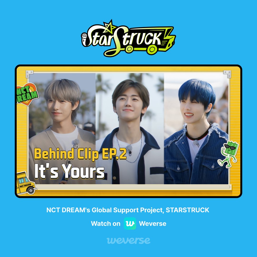 [#STARSTRUCK] Behind Clip NCT DREAM transforms for their final quest! Find out what happened in the dressing room. 🚛 EP.1 NCT DREAM's Dressing Room 👉 weverse.onelink.me/qt3S/xz3f1hcu Who will be the lucky NCTzen that perfectly fits NCT DREAM's criteria and get the 'cupbop'? 🚛EP.2…