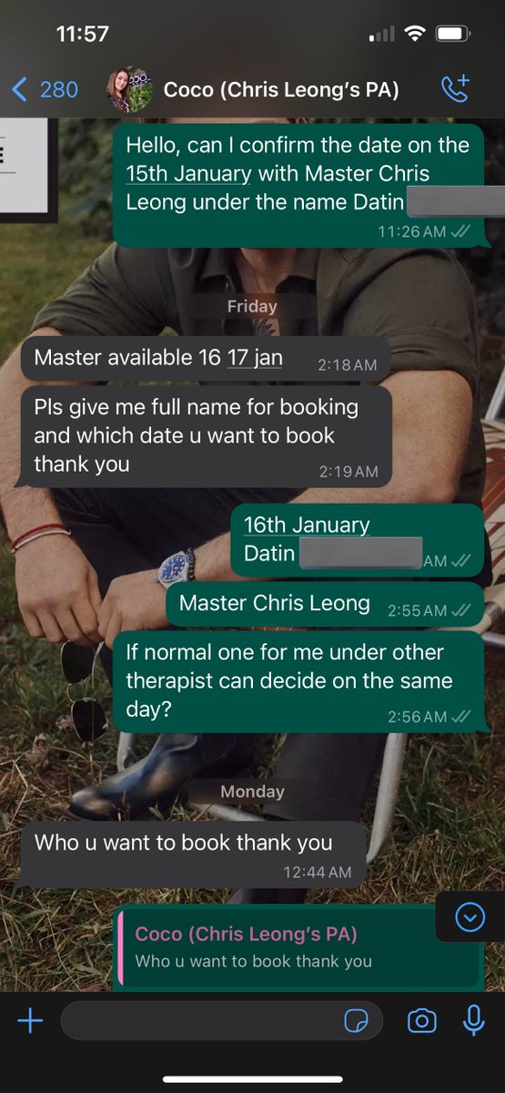 NaimNawrouz's tweet photo. Susah betul nak booking dengan PA Master Chris Leong ni ya. Dah lah kerek nak mampos. Harini hari ke 10 aku mesej &amp; dia masih tak confirm kan lagi appointment aku. Lepastu reply pukul 1-2 pagi. Awal2 kata fees RM4000 lepastu bila nak booking RM5500. Bila tanya kena tengking. https://t.co/7JP0bpLA25