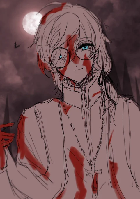 らくがき ※血あり #かな絵