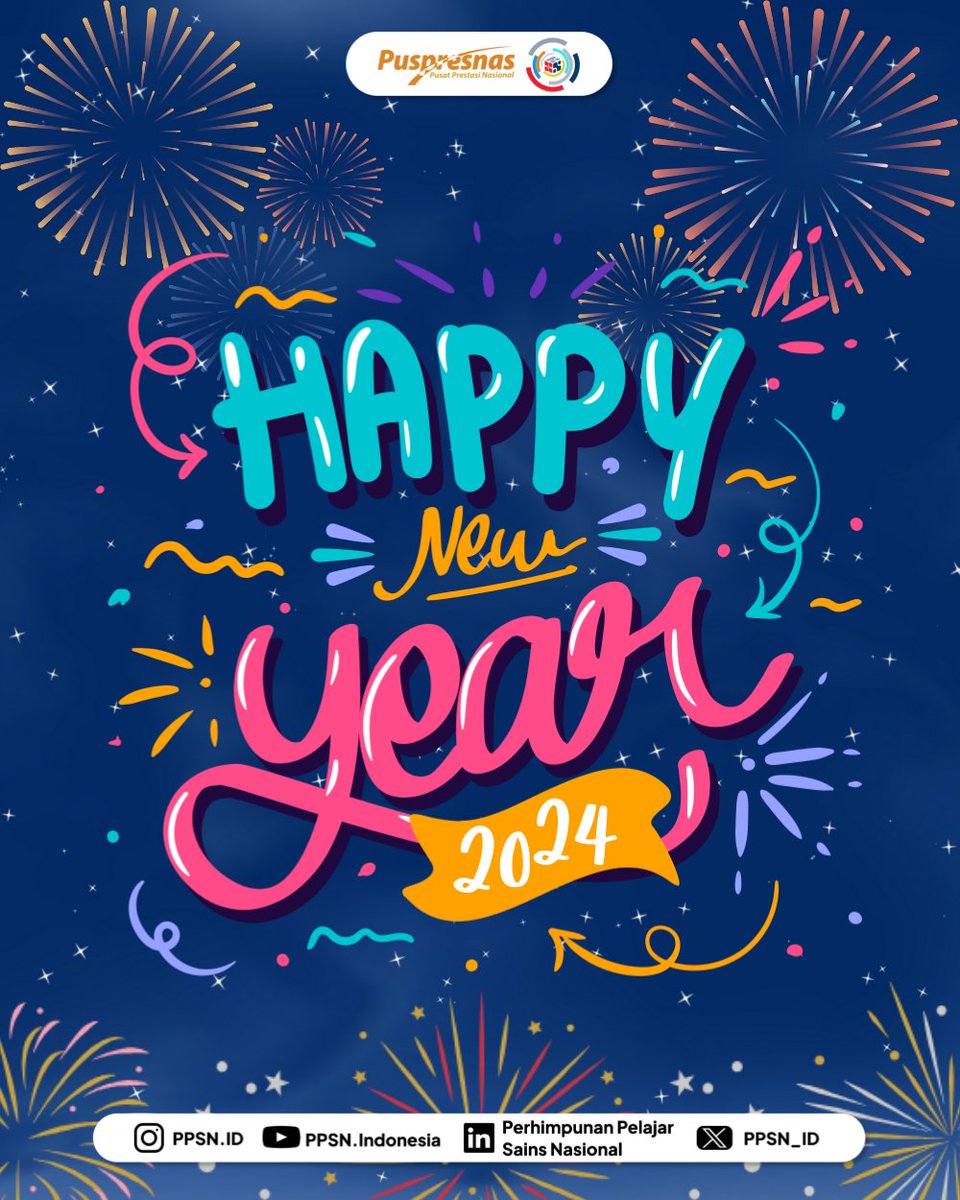 ppsn_id's tweet image. Haloo #sobatsaintis dimanapun berada!!
  
PPSN mengucapkan Selamat tahun baru bagi seluruh sobat saintis. Mari sekali lagi bersenang senang dengan Sains di tahun 2024.

linktr.ee/talentasains
#PPSN #puspresnas #sains #olimpiade #prestasi #osn #olimpiadesainsnasional #osn2023