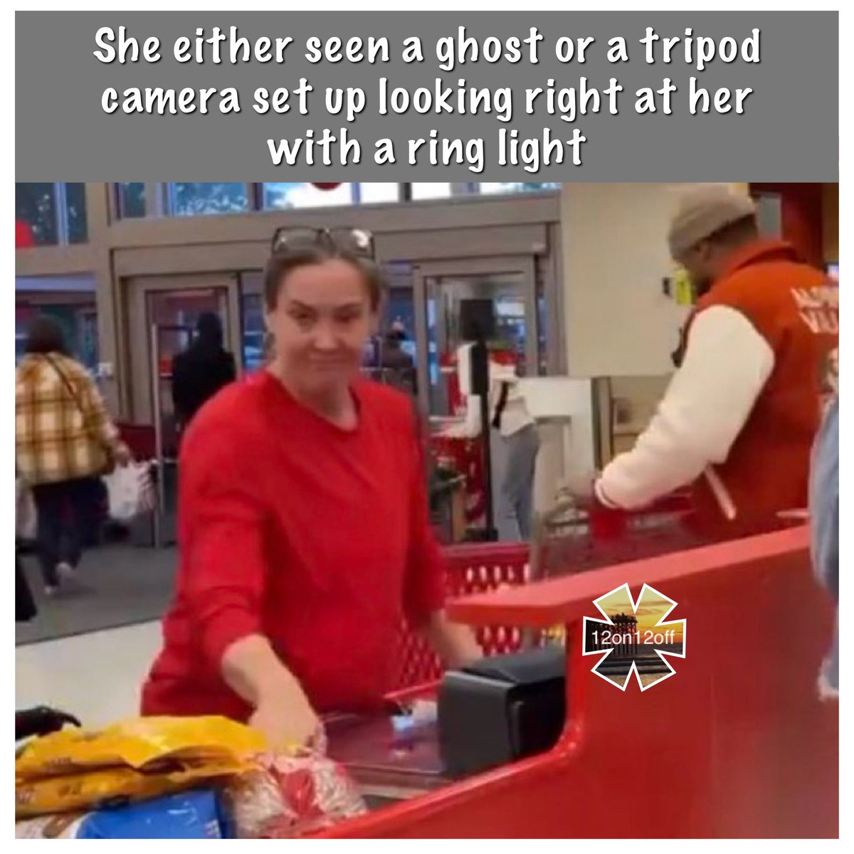 12on12offca's tweet photo. Target run guy is insane behavior https://t.co/7HsFwd1dNK