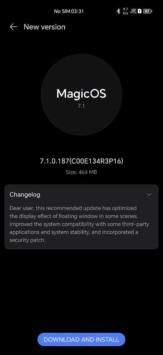 fabrizio_degni's tweet photo. I received a new firmware update for my #HonorMagic5Ultimate still with MagicOS 7.1.
Several changes and the security patches of December 2023.

#magicos7 #honor https://t.co/CHLLL5abuJ