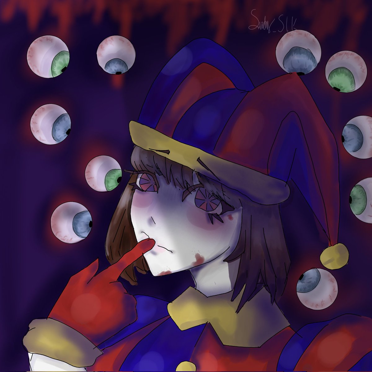Ludy_SLK's tweet photo. Fiz a pomni aqui genteeee (aí minhas costas) >:3 #fanart #digitalart #DigitalCircus #Drawist https://t.co/2byBtHtuLf