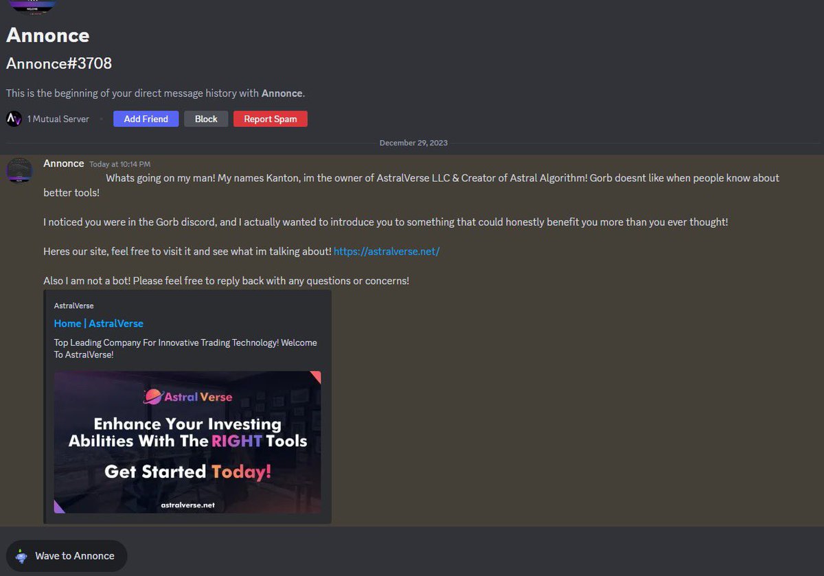 GorbAlgo's tweet image. I steer clear and stay out of drama and other’s businesses but seems folks @AstralVerseAV love to bother other businesses and their customers by continuing to make burner accounts to try and shit on their competition. I am not going to stoop to their level and return the favor,…