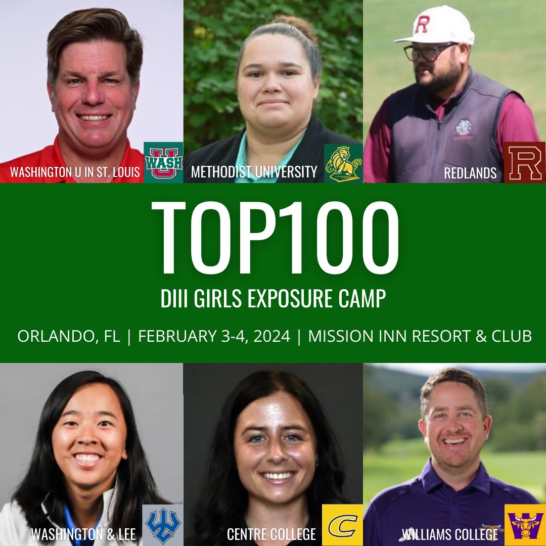 Top100 DIII Exposure Camp  - in Florida in February! #SeeYouThere #d3wgolf #girlsgolf @CollegeGolfX