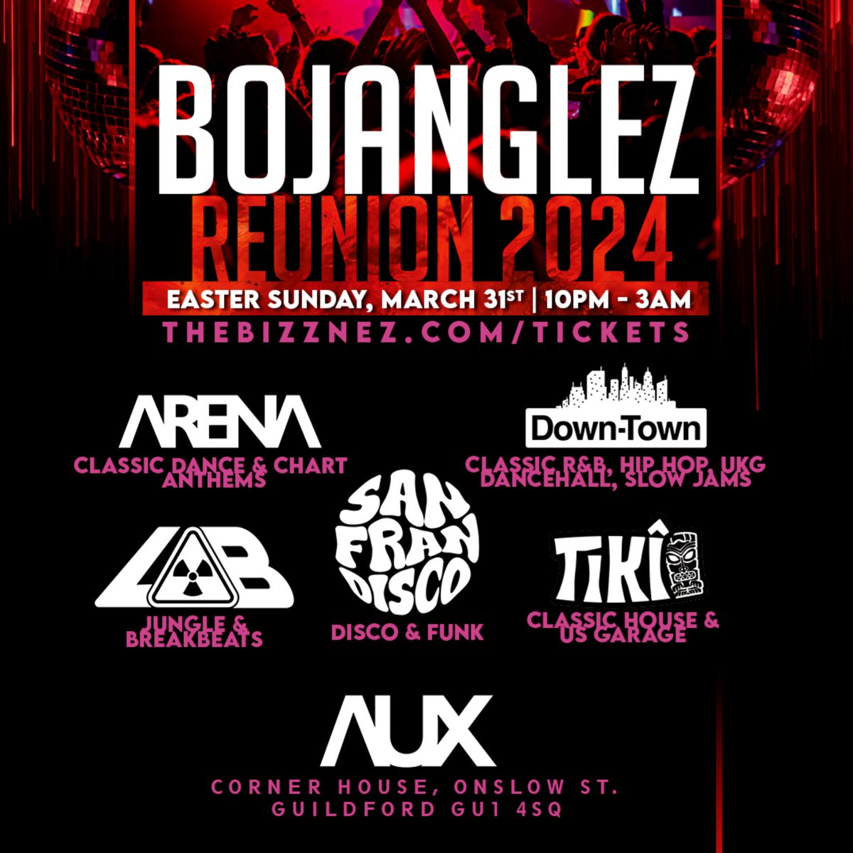 TheBizznez's tweet photo. BOJANGLEZ REUNION 2024
#guildford looking like 'Surrey Party of 2024' &amp; it's not 2024 yet.

120 early birdees sold out in 3 days b/w Dec 24 &amp; Dec 27 b4 any Dj was revealed. 

Don't miss out on yours, https://t.co/n2VCbJ6iki

More info, check event page at https://t.co/qaLwEan1SY https://t.co/Sp4OO17Z11