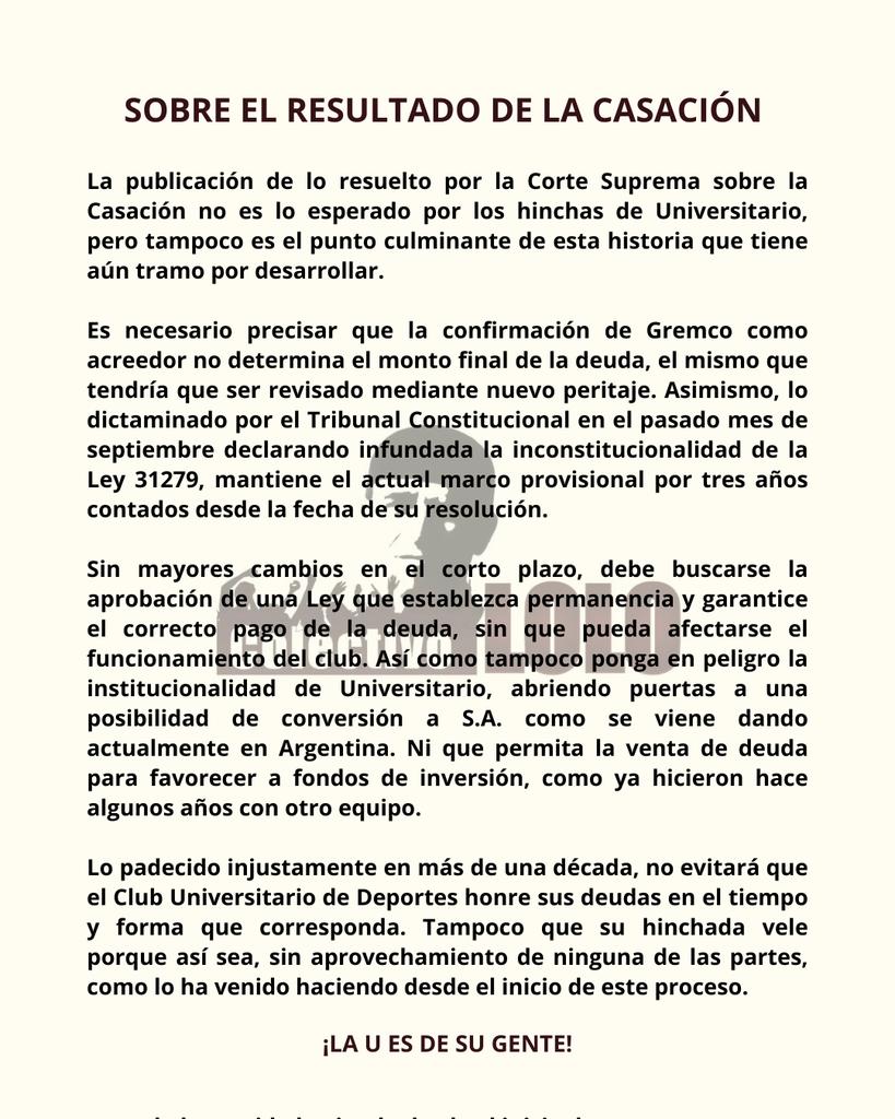 ColectivoLolo's tweet photo. La responsabilidad y objetividad ante un escenario adverso pero no definitivo, es primordial. Esto no terminó aún para @Universitario. https://t.co/czom1yHLLj