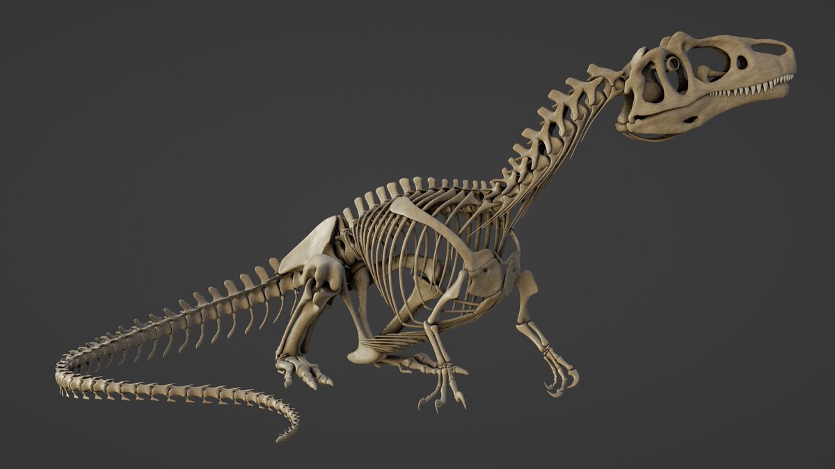 Sketchy_raptor's tweet image. An articulated digital skeleton feels a bit like a virtual action figure - I could play around with posing this thing all day.