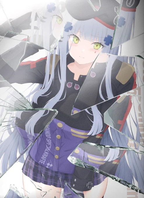 #2023年自分が選ぶ今年の4枚#ドルフロG F L.HK416.ガラスエフェクト、ツインテール、ブルアカ風。 