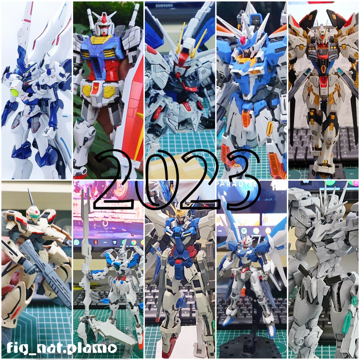 FigNatPlamo's tweet photo. Summary 2023...
2 custom build
4 straight build
4 work in progress
去年は5個、今年は10個、来年はもっと作れるといいです��〜
#ガンプラ　#ガンダム #gundam #gunpla https://t.co/cNpYDnduoq