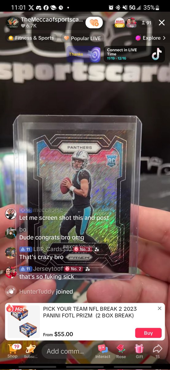 Was hit in a break I was just in! Not mine but insane someone hit a 30k+ card for $100! Only in <a href="/TheMeccaOfSC/">TheMeccaOfSportsCards</a> if you haven't broke there what are you waiting for! Best people in the hobby! #Panini #Prizm #fotl #thehobby