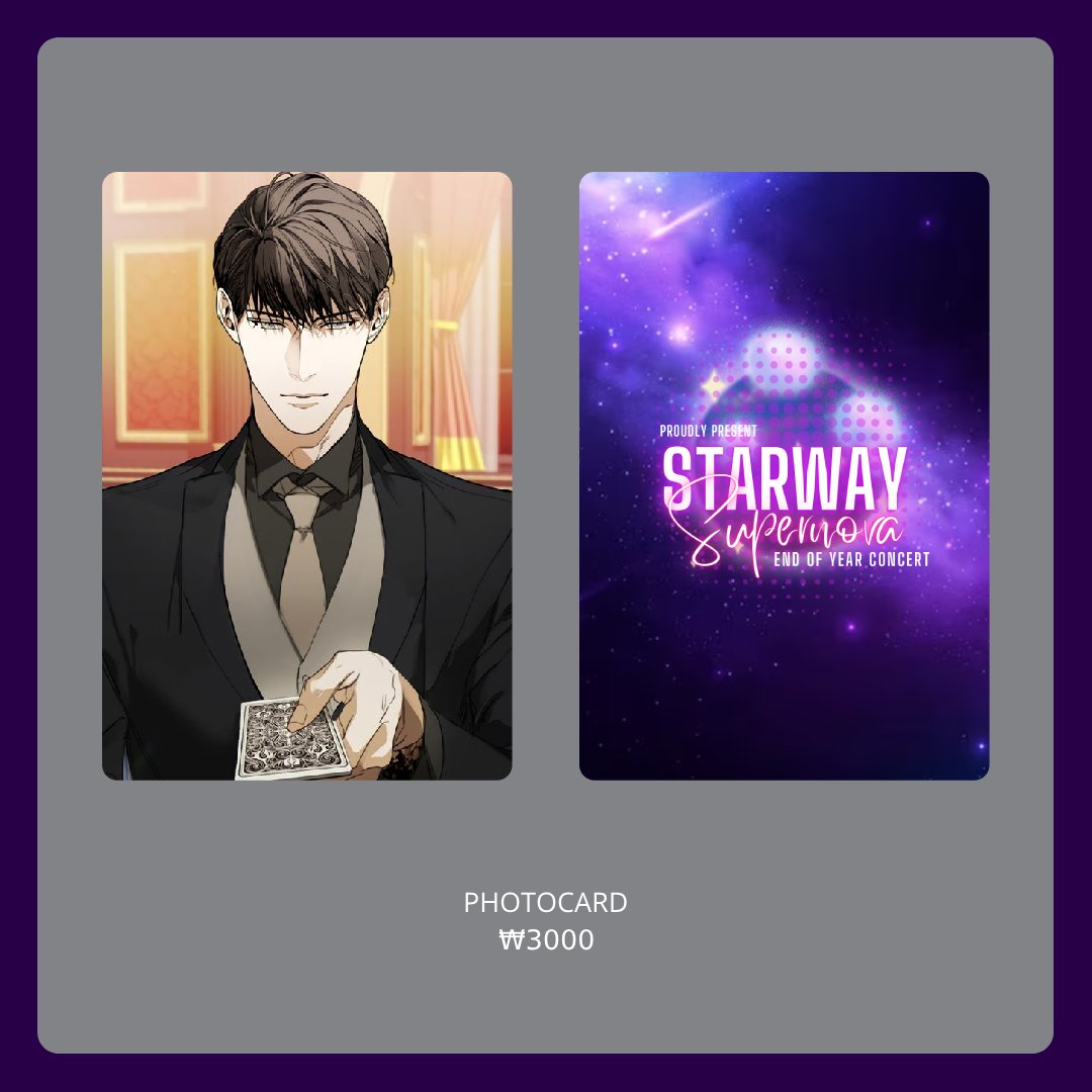 STARWAY_Ent's tweet image. ㅤ
ACTORS
Starway Supernova
Official Merchandise
ㅡ PHOTOCARD : ALAN A VER.
ㅤ
👉🏻 [ QRT to purchase ]
ㅤ