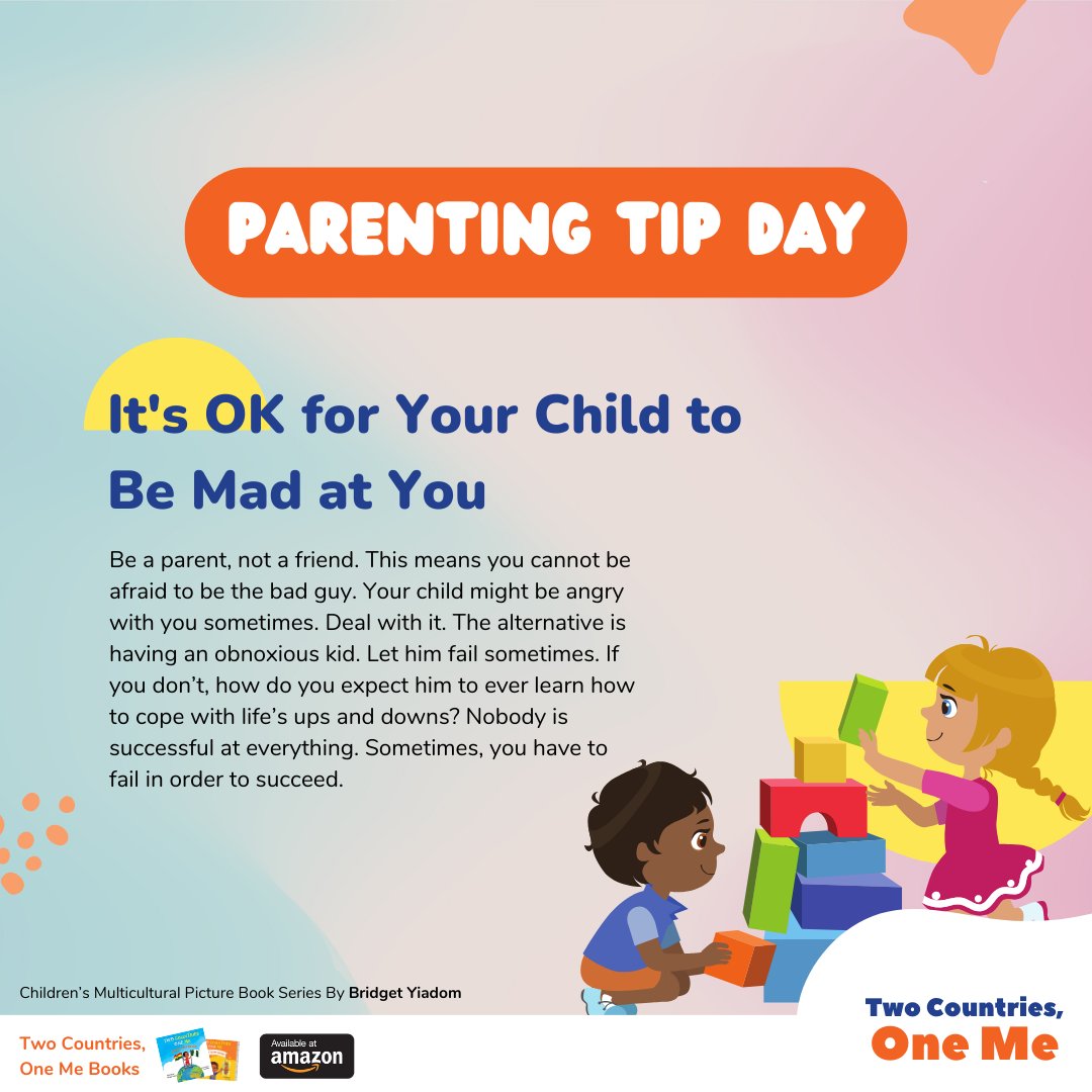 #Parentingtip: It's okay for your #child to be mad at you. Be a parent, not just a friend. Embrace the tough moments; it's all part of the #journey. Letting them #experience failure helps them build resilience and learn essential life #skills. 🌟💙