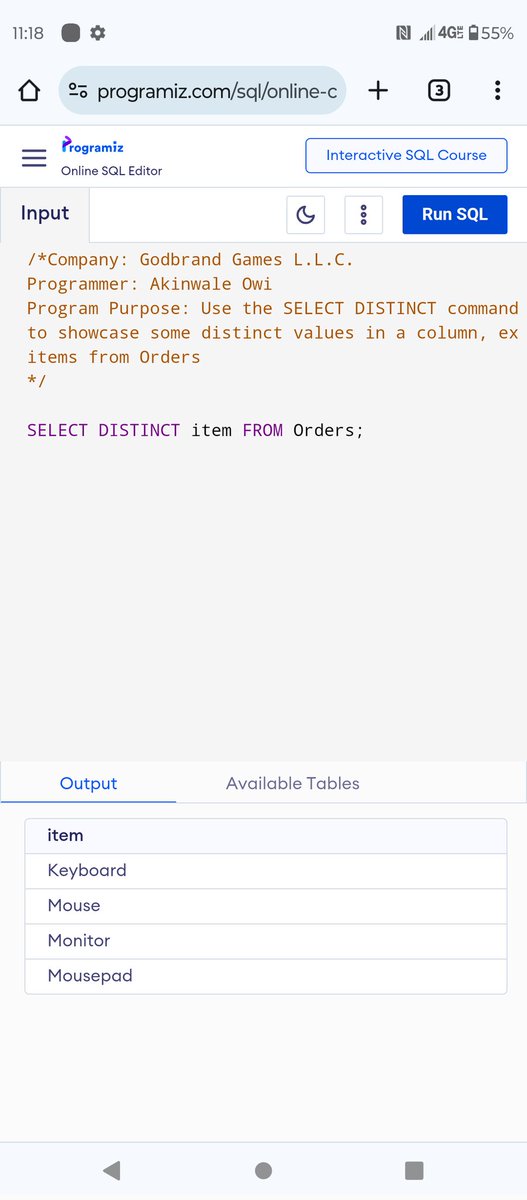 Greene_Gaming's tweet image. SQL: SELECT DISTINCT
#sqldba #sqlscripts