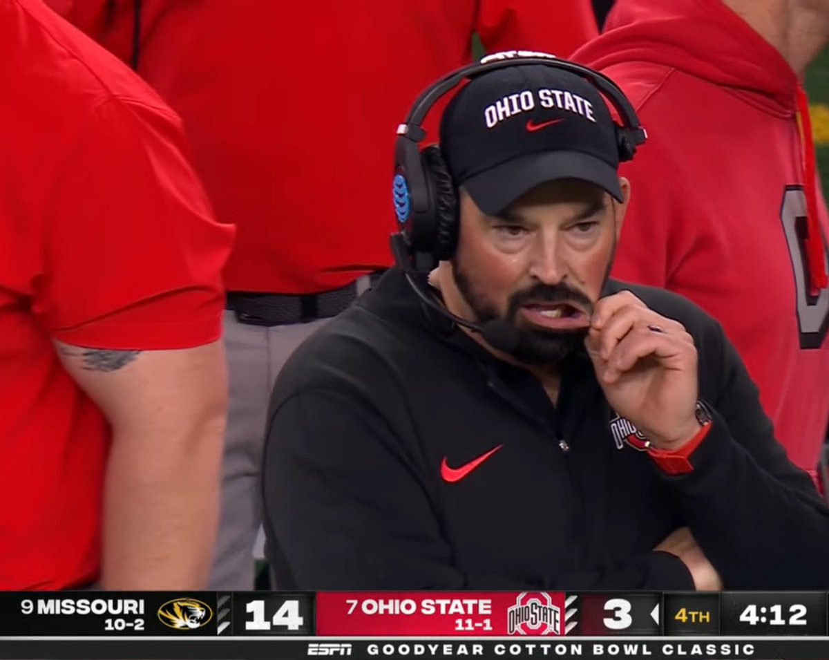 MJoeBean's tweet photo. Ryan Day is….

1-3 vs Michigan
1-6 vs CFP Top 5
A Bitch https://t.co/hQ4upqlM44