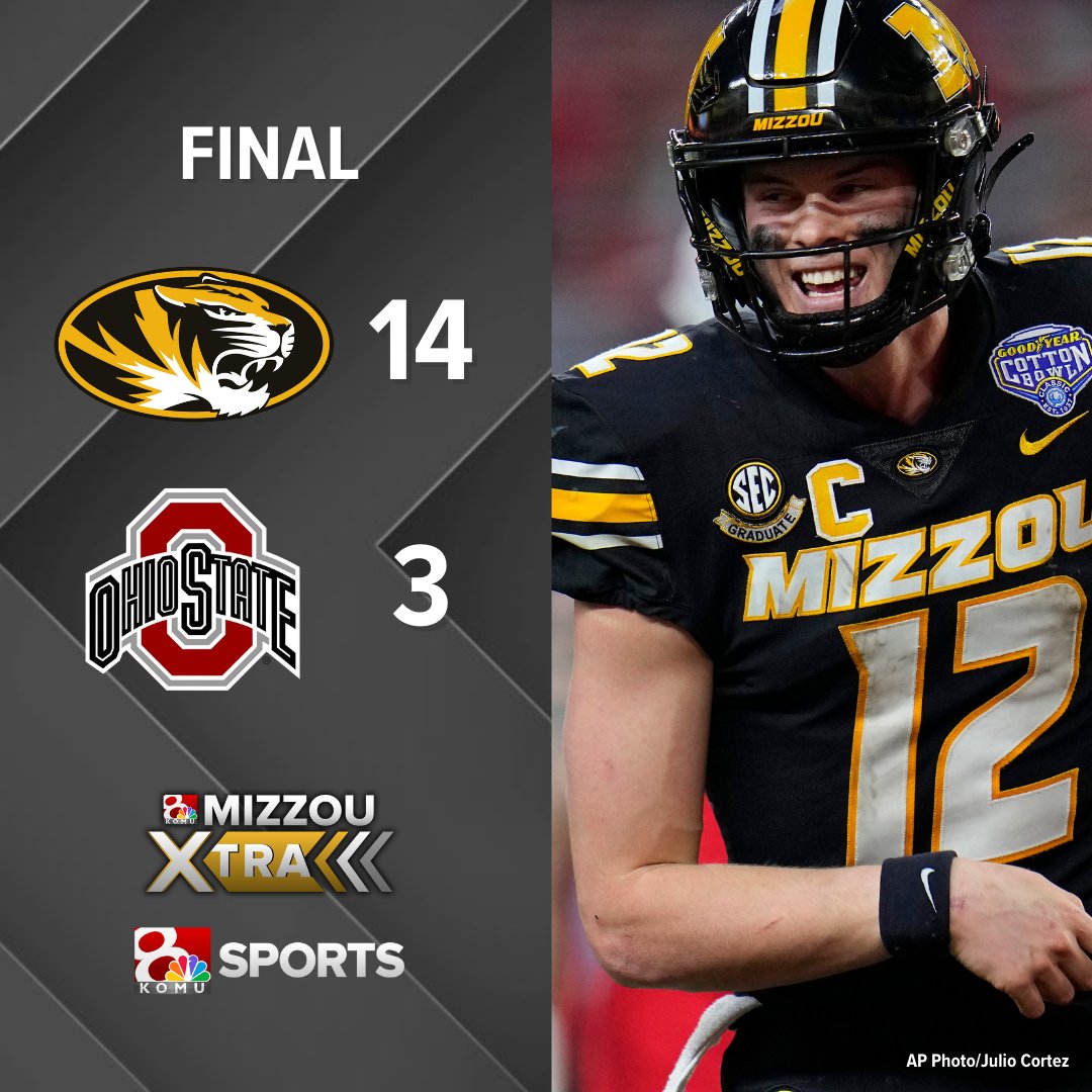 TIGERS WIN! Missouri football defeats Ohio State 14-3 in the 88th Goodyear Cotton Bowl Classic.