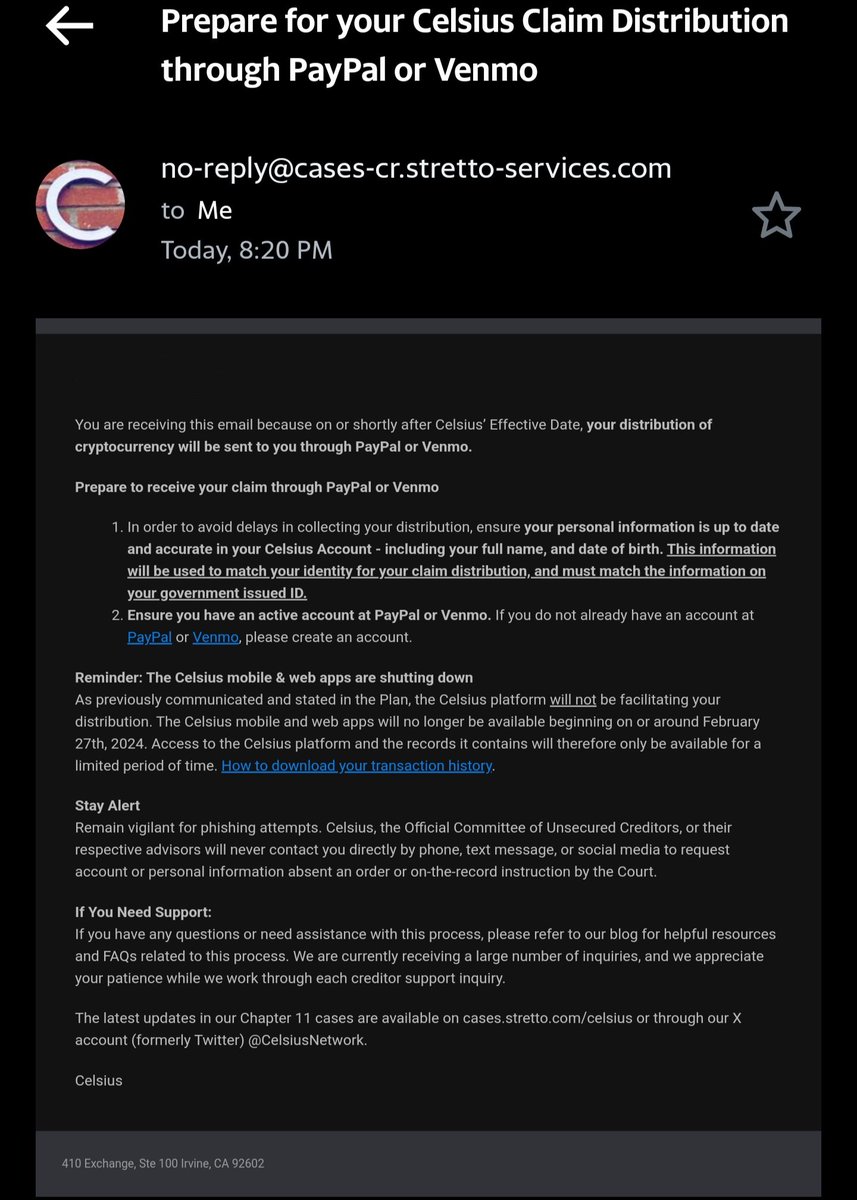 iamNeekz's tweet photo. @CelsiusNetwork Can someone confirm if this is Legit? https://t.co/27MRajOCCi