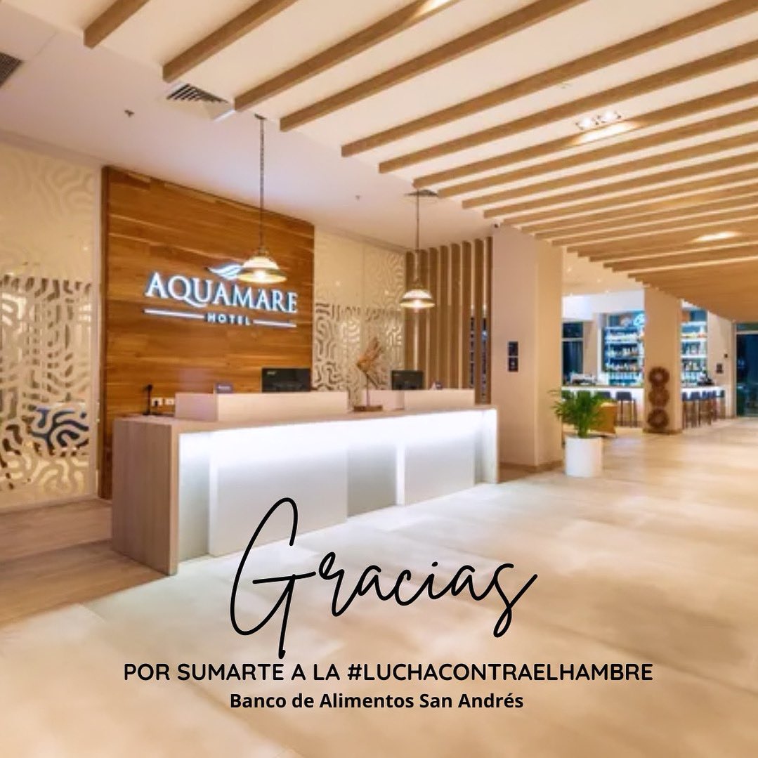 Gracias @aquamarehotel por sumarte a la #LuchaContraElHambre en el archipiélago 💚 Con tu ayuda nuestra labor no se detiene 💪🏻 bancodealimentossanandres.org #EnPermanenteCaridad #YoSoyBancoDeAlimentos #SanAndrésisla #CaribeSolidario #MarDeLosSieteColores 📸 @aquamarehotel