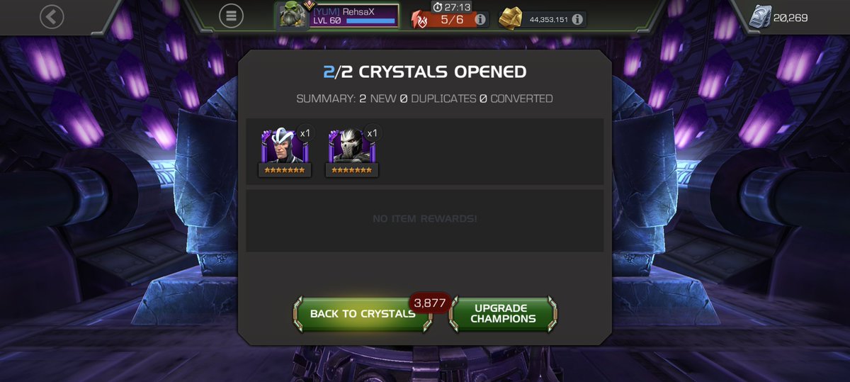 Rehsa82's tweet photo. Well, 1400 units, 60 or so revives and first run of necropolis is done. 🤮 Rewards as usual, definitely not what I wanted from 2 Titan crystals
@MarvelChampions @Kalantak_art https://t.co/vSuGyTognW