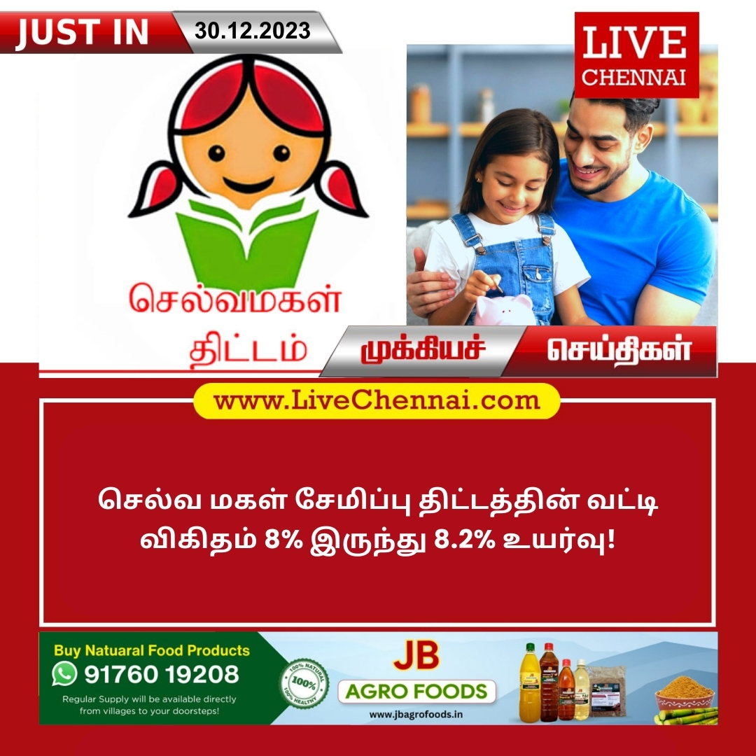 Live_Chennai's tweet image. #SelvamagalSemippuThittam | #IntrestRate | #Increased | #PostOffice | #MKStalin | #Chennai | #Tamilnadu | #India | #TamilnaduNews | #ChennaiNews | #FlashNews | #LivechennaiNews
