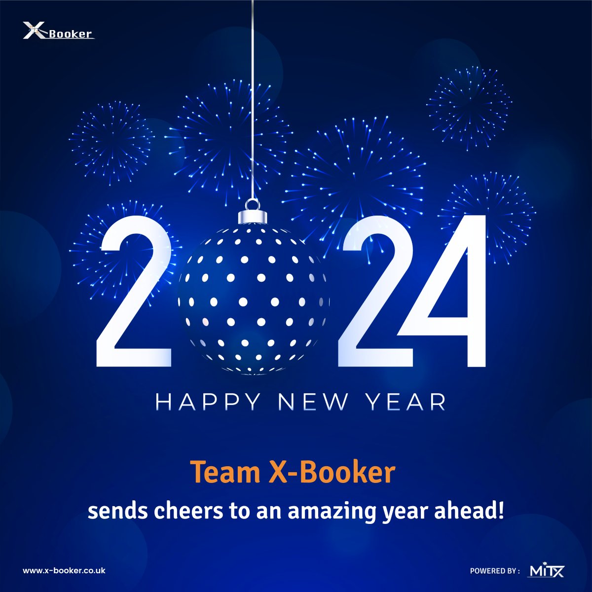 🎉 Team X-Booker wishes you a New Year filled with boundless opportunities, creative endeavors, and unparalleled success! 🚀
 
Here's to a year of growth, collaboration, and achieving new heights together. 

Happy New Year from our team to yours! 🌟 #TeamXBooker #CheersTo2024