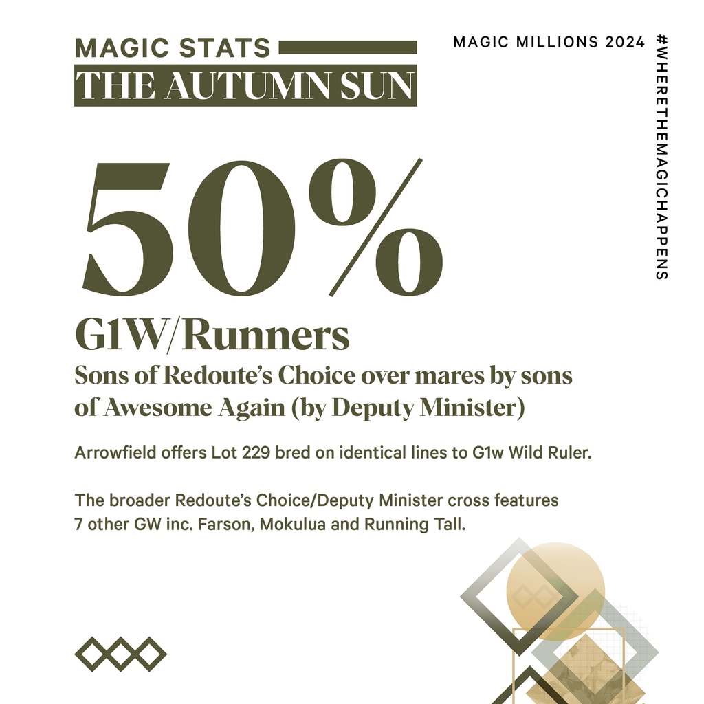 ArrowfieldStud's tweet photo. He's a colt bred on the same lines as G1w Wild Ruler.
#magicstats #Lot229 #theautumnsun #specialcode #magicmillions2024 https://t.co/81Xz2BNNY7