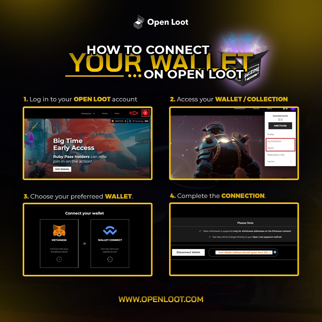 Get ready to demystify the process of connecting your wallets to the Open Loot platform! Check out this guide! 🌟

More info here: tinyurl.com/OpenLootConnec…