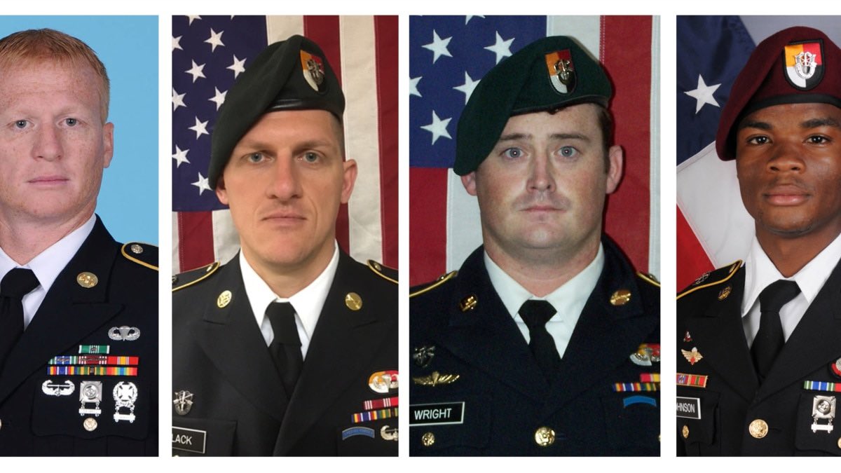 REMEMBER when four American soldiers were Killed in Niger in 2017? Trump's response was to say nothing for nearly two weeks, call one of the widows a LIAR, and then LAUGH about the tragedy with his aides ON TAPE. #NeverForget