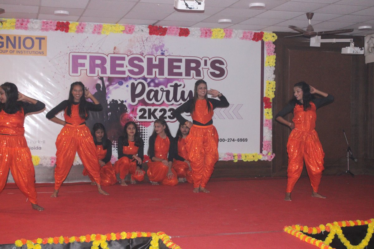 GNIOTCollege's tweet photo. In association with the Cultural Club, #AAGHAAZ 2023, the #Freshersprogram at Greater Noida Institute of Technology (Engineering Institute), bore witness to a heartfelt welcome extended to https://t.co/0PPmfiaIsM 1st Year students, Groups A & B and MCA on 21st December 2023. https://t.co/kQmVIkZm4O