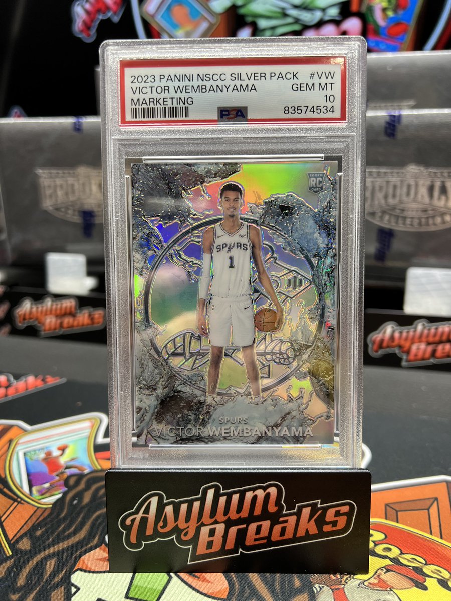 Asylum_Breaks's tweet photo. Prepped and sent by Asylum Breaks 🤝 (2023 Panini NSCC Silver Pack Victor Wembanyama PSA 10)

#SportsCards #NSCC #Wembanyama https://t.co/Bw5KUrDYVg