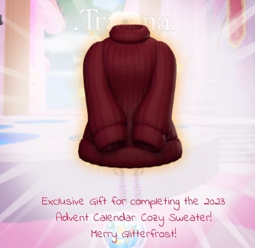 Purple_AngelK's tweet photo. Okay so I LOVE the completionist advent award, But I’m a lil’ bit sour abt it bc I spent abt 60k+ diamonds on the advent calander
tag(s):
#royalehigh
#ROYALEWINTER
#glitterfrost https://t.co/ay0prm15fo