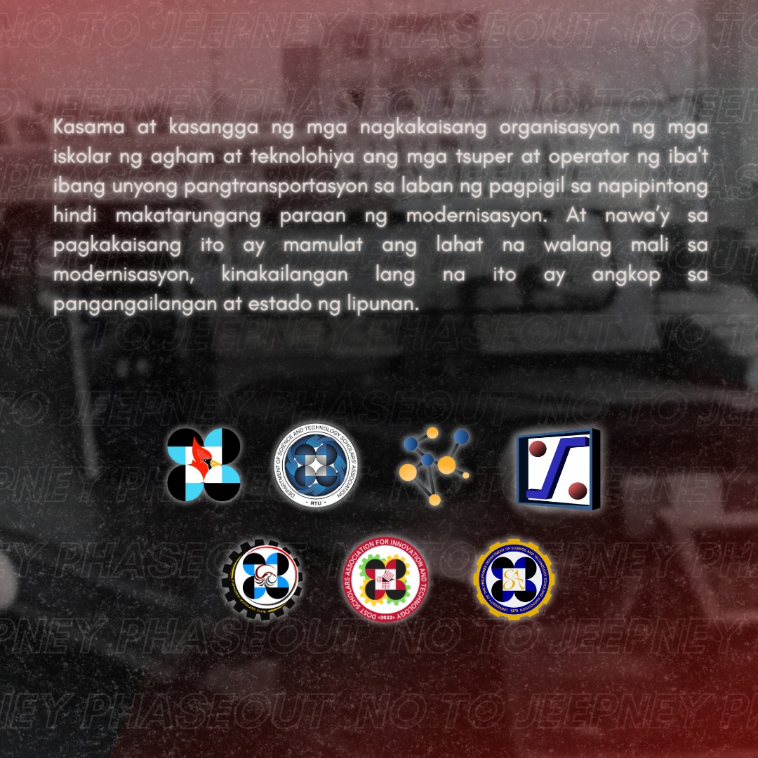 PUPADSOfficial's tweet photo. Hindi kami papara kahit saโn pa mapunta. Hindi kami papara hanggaโt ang mga tsuper ay hindi kasama!
#NoToJeepneyPhaseout
#JunkPUVMP
#TransportWorkersFightBack
#StandWithOurDrivers
(1/5) https://t.co/prgejL6rd9