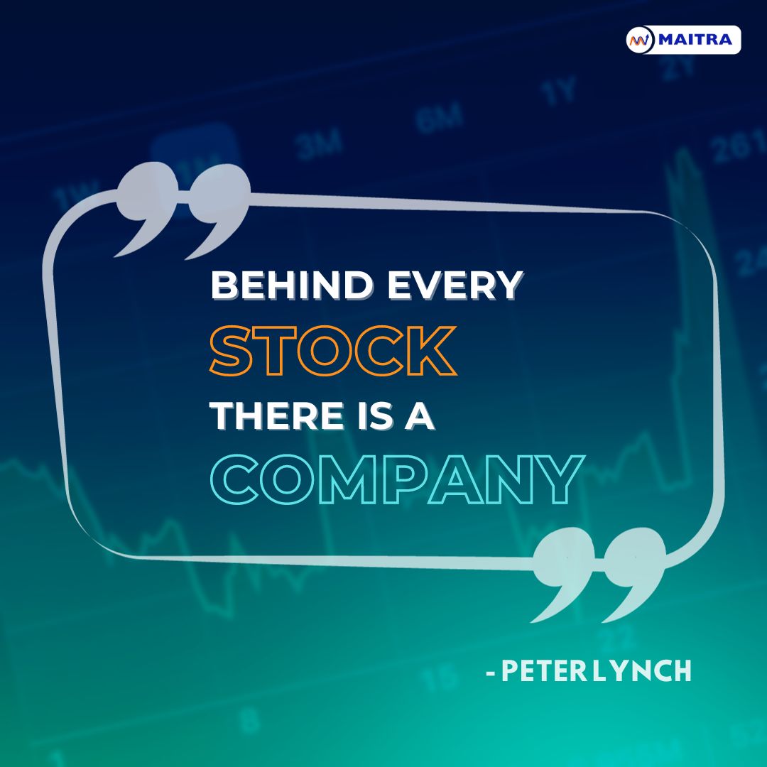 MaitraWealth's tweet image. Today&apos;s Quote!

&quot;Behind every Stock Company&quot;
-PETER LYNCH

#bse #sharemarketbasics #stocks #nifty50 #nifty #sharemarkettips #stockmarket #education #shares #sensex #maitrawealth #nse #sharemarket #sharemarketideas #stocksshare #stockmarketforbeginners #niftyfifty #StocksOfIndia
