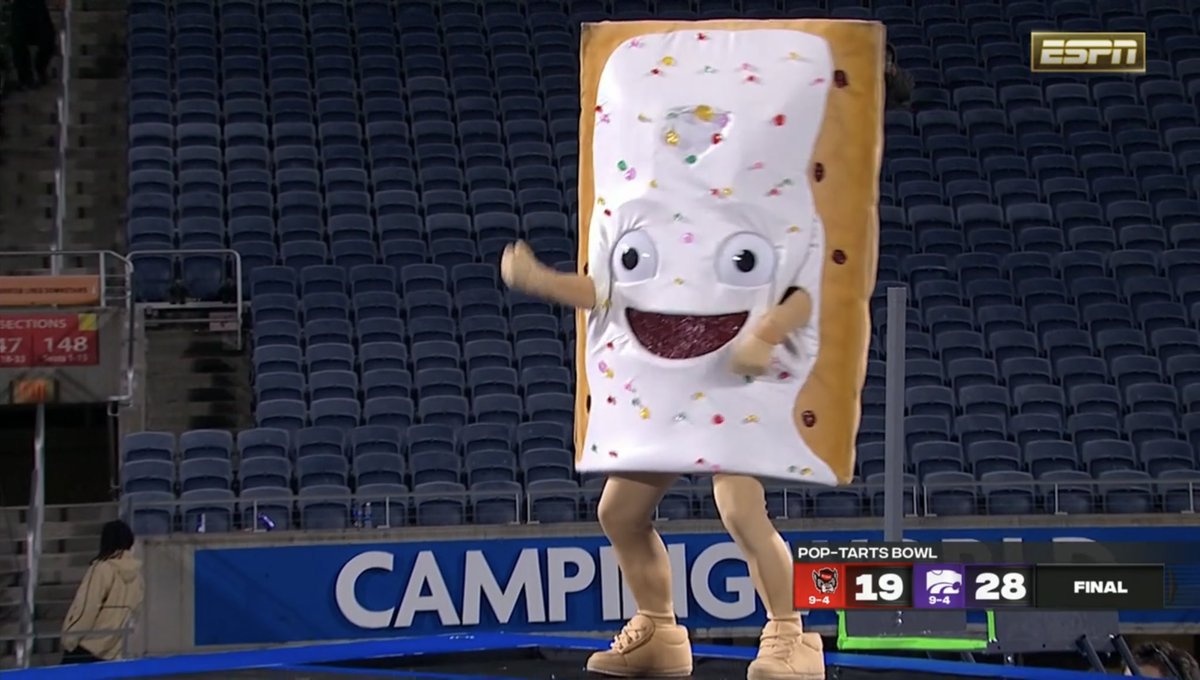 RedditCFB's tweet photo. Stat that’s almost impossible to believe but true: the Pop-Tarts mascot (deceased 😢) was tied for 1st in TDs scored for Ohio State today. https://t.co/2HOx5dJ1OB