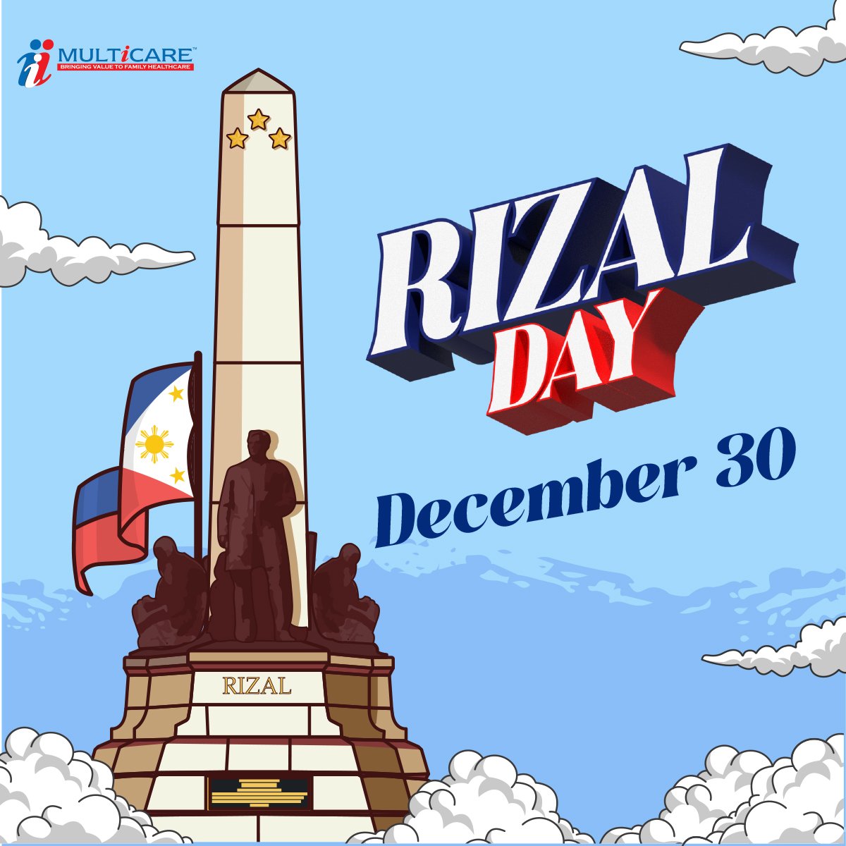 multicareph's tweet photo. Today we commemorate Rizal Day. This momentous occasion allows us to remember and honor his legacy. Let us celebrate Dr. Jose Rizal's heroism and reflect to the values and principles that he demonstrated, working towards a more just, enlightened, and harmonious society. https://t.co/D9xWpq2Abk