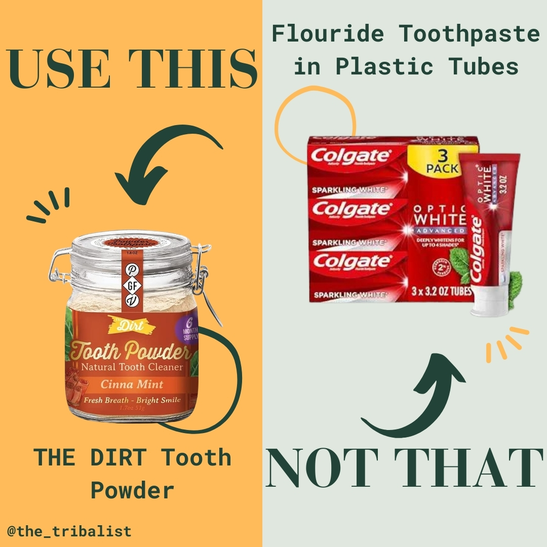 TheTribalistnow's tweet image. Revolutionize dental routine with THE DIRT Tooth Powder! Effective for adults, check with your dentist before switching. Lasts as long as 3-4 regular tubes. Biodegradable, recyclable packaging. Kills bacteria, all-natural ingredients.

#ToothPowder #NaturalIngredients #OralHealth