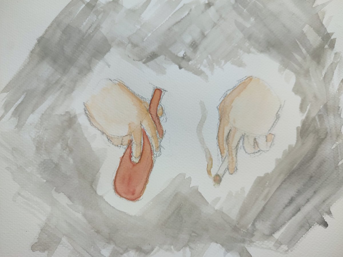 jirehmaya's tweet photo. So nagwawatercolor na ako, diba? Nakwento ko na ba? Ahaha. A few friends asked me to do a few paintings for them. 

Medyo dark ba? Yes. 
But I tried to add color naman diba? Lol. https://t.co/tWka2SdkLZ