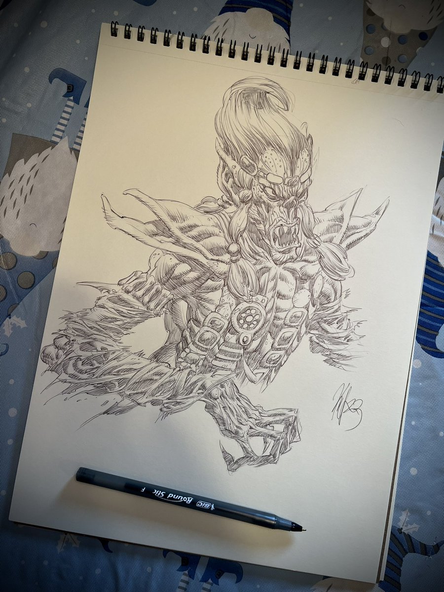 Fiend. Ballpoint pen warm up sketch