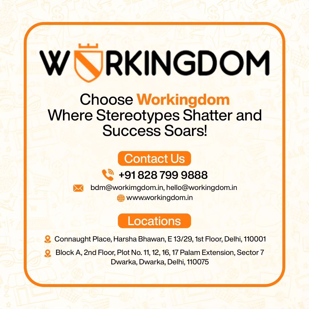 Workingdom1's tweet image. &quot;Breaking barriers, creating connections. At WorkingDom, we shatter coworking stereotypes to redefine your workspace experience. 💼✨

Join Us, Break Stereotypes
☎️ +91 8287999888

#WorkDifferent #Workingdom #workingvibes #coworkinggirl #stereotypes #connaughtplacedelhi