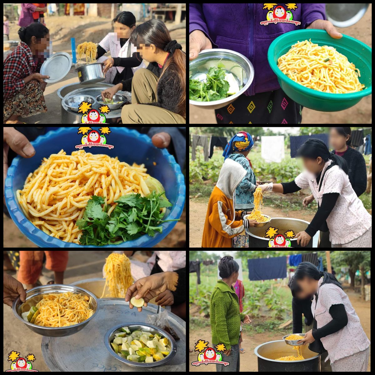 #AnyarPyitTaiHtaungLayMyar (Anyar Chubby Kids)Group had treated Moteti salad for breakfast to the IDPs in Salingyi Twp of Sagaing Div on Dec29.
#2023Dec30Coup
#HelpMyanmarIDPs
#WhatsHappeningInMyanmar