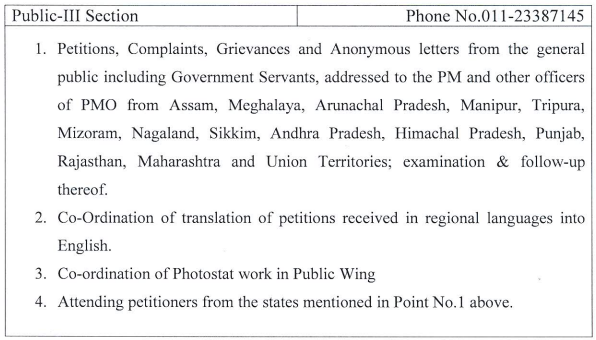 SarkariSystem's tweet photo. 9/17
The PMO has 4 dedicated public sections for the petitions, complaints, grievances addressed to the Prime Minister by the citizens/general public including Government Servants.

Public I Section
Public II Section
Public III Section
Public IV Section