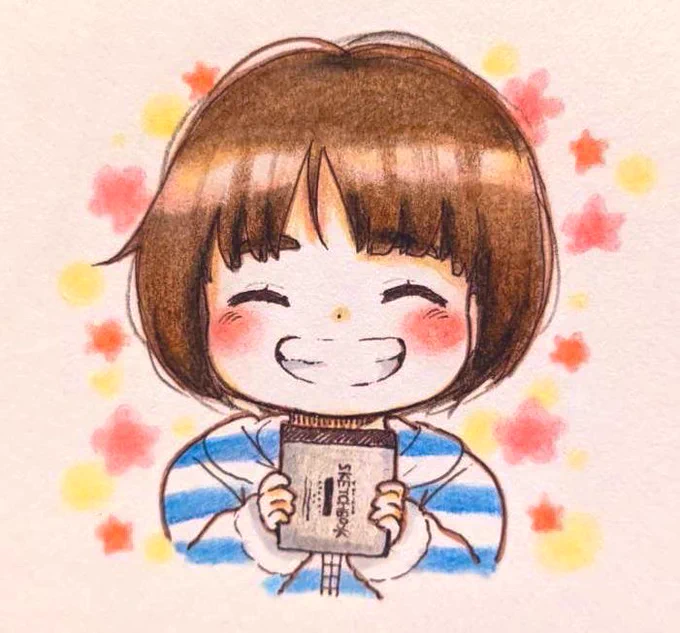 #2023年自分が選ぶ今年の4枚高校卒業までの数ヶ月の分と、しんどくて絵が描けず毎日仕事で埋め尽くされる時間から、少しずつ絵を描いて積み上げた時間の中の分で、描きあげた数少ない作品です。五つ子ちゃんありがとう。 