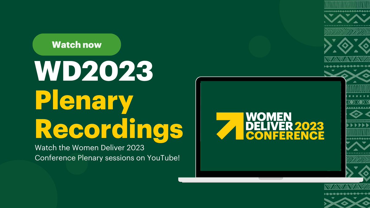 Get the snacks 🍿🥨 🍪 ready and your notebooks 🗒️ 📓 out! The #WD2023 Plenary sessions, virtual and in-person, are available on Women Deliver's YouTube channel. 💻 Watch them here: bit.ly/47S0E9X