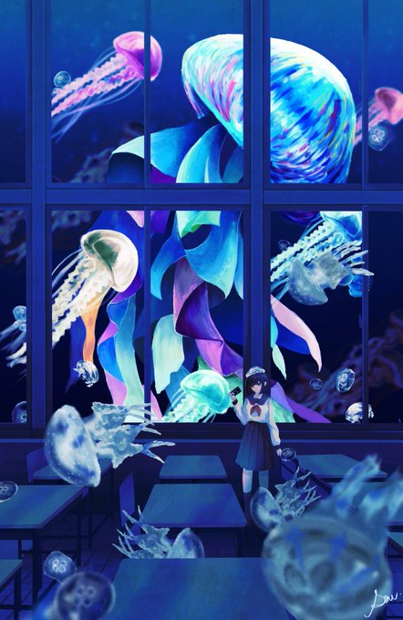 「bubble jellyfish」 illustration images(Latest)
