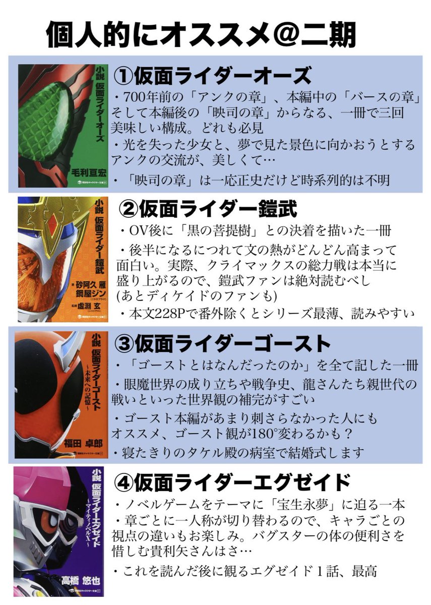 冬休み・年末年始に読みたい！ 「小説 仮面ライダー」シリーズのススメ！