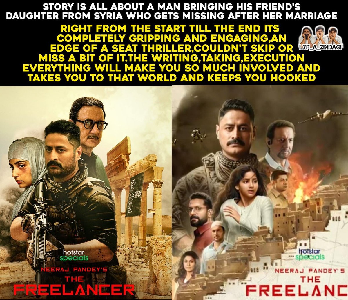 Highly recommend watching this webseries. Its for sure an edge of seat thriller & keeps u hooked till the end!! 

#TheFreelancer #TheFreelancerOnHotstar
