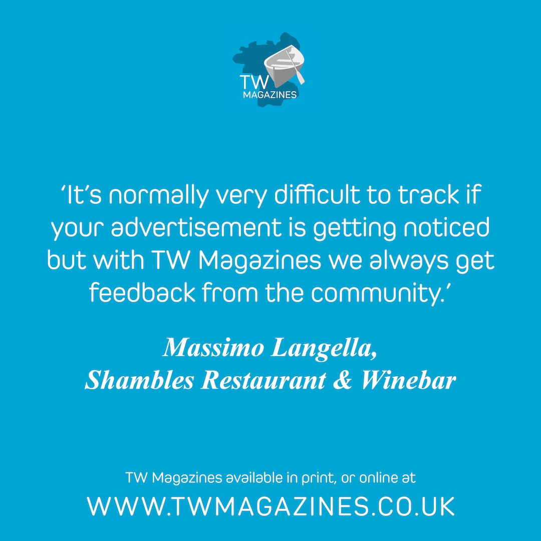 TW Magazines (@twmagazines) on Twitter photo Want to know how advertising in TW Magazines can lift your business out of the ordinary and put it firmly on the map? Get in touch now! Contact Christiane 07974 500895 / christiane@twmagazines.co.uk
#clientfeedback #testimonials #twmagazines #twickenham #teddington #richmond Want to know how advertising in TW Magazines can lift your business out of the ordinary and put it firmly on the map? Get in touch now! Contact Christiane 07974 500895 / christiane@twmagazines.co.uk
#clientfeedback #testimonials #twmagazines #twickenham #teddington #richmond
